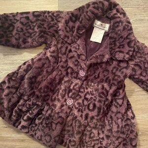 American Widgeon Purple Leopard print Coat Sz 2T